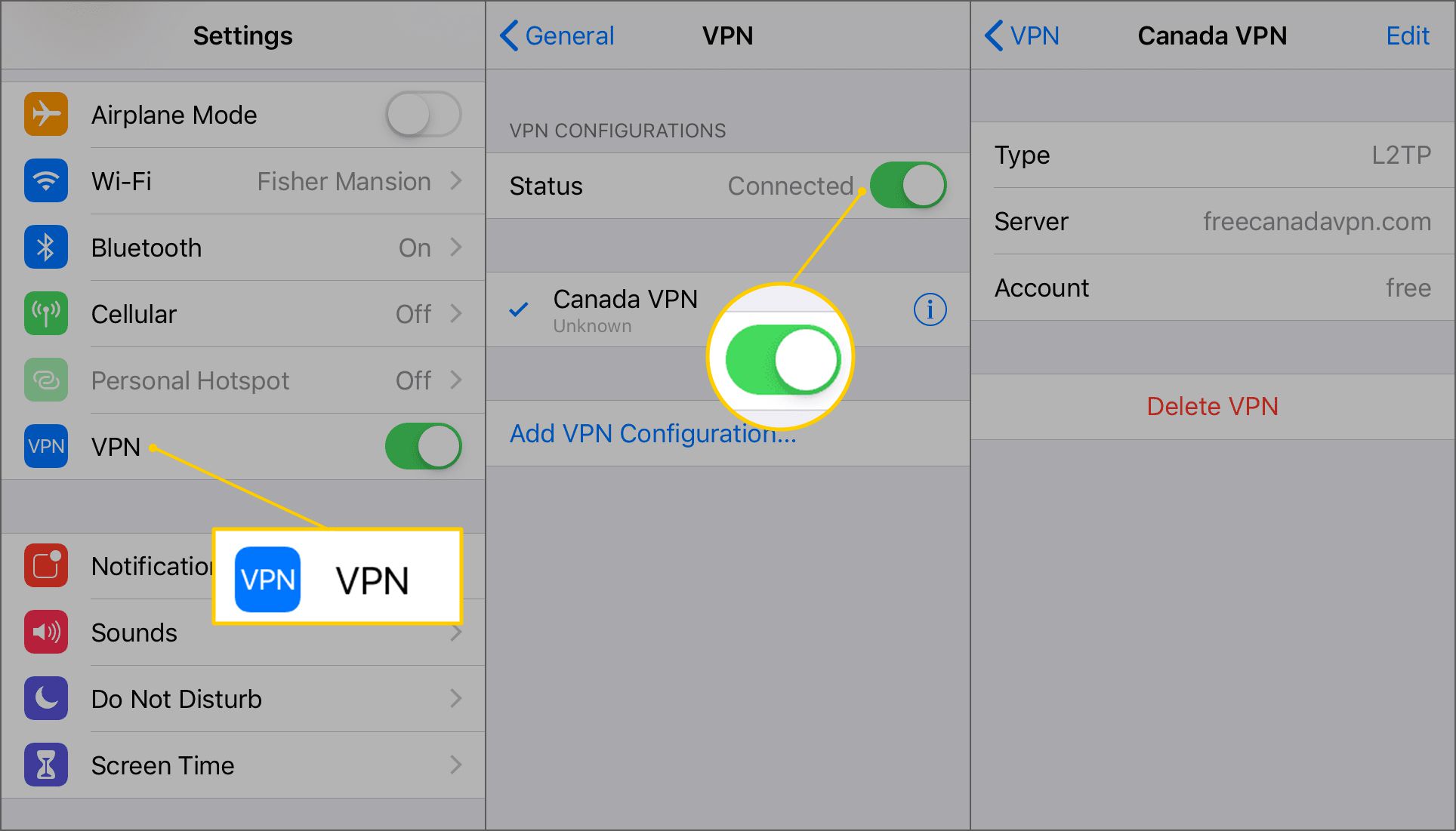 configure mac to only use vpn for centain domains